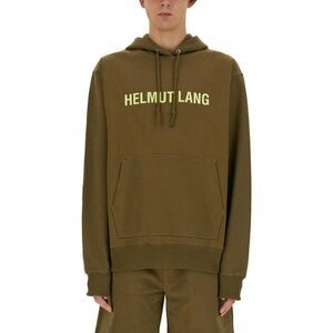 HELMUT LANG Logo Hoodie Men MILITARY GREEN Sweaters & Cardigans